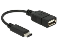 USB2.0-Adapterkabel A-C, 15cm, schwarz