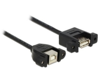 USB2.0-Kabel A-B: 25cm, beidseitig Einbau