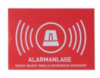 Warn Aufkleber Alarmanlage, deutsch