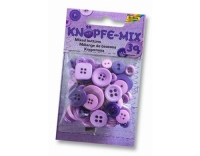 Folia Knöpfe-Mix Ton in Ton lila