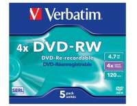 Verbatim DVD-RW 4.7GB, 5er Jewel Case