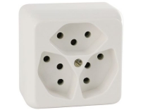 Steffen Steckdose 3xT13, AP, weiss