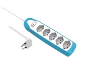 Steckdosenleiste 5xT13, mit Schalter, Blau