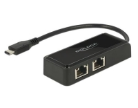 USB3.1 Netzwerkkarte Typ-C - 2x RJ45, 27cm