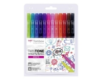 Tombow TwinTone Fasermaler helle Farben12er