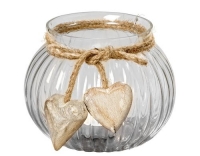 Boltze Windlicht Rudy, Glas, transparent