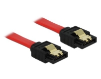 Delock SATA3 Kabel: 1.0m, Metall Clip, rot