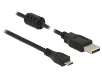 Delock USB2.0 A-MicroB, 2m, Schwarz