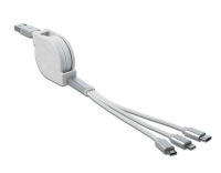 USB2.0-Ladekabel Aufrollkabel, weiss, 0.82m